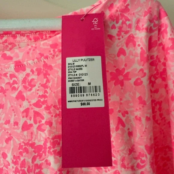 *NWT* Lilly Pulitzer Ziva Pink Floral Top - Picture 3 of 3